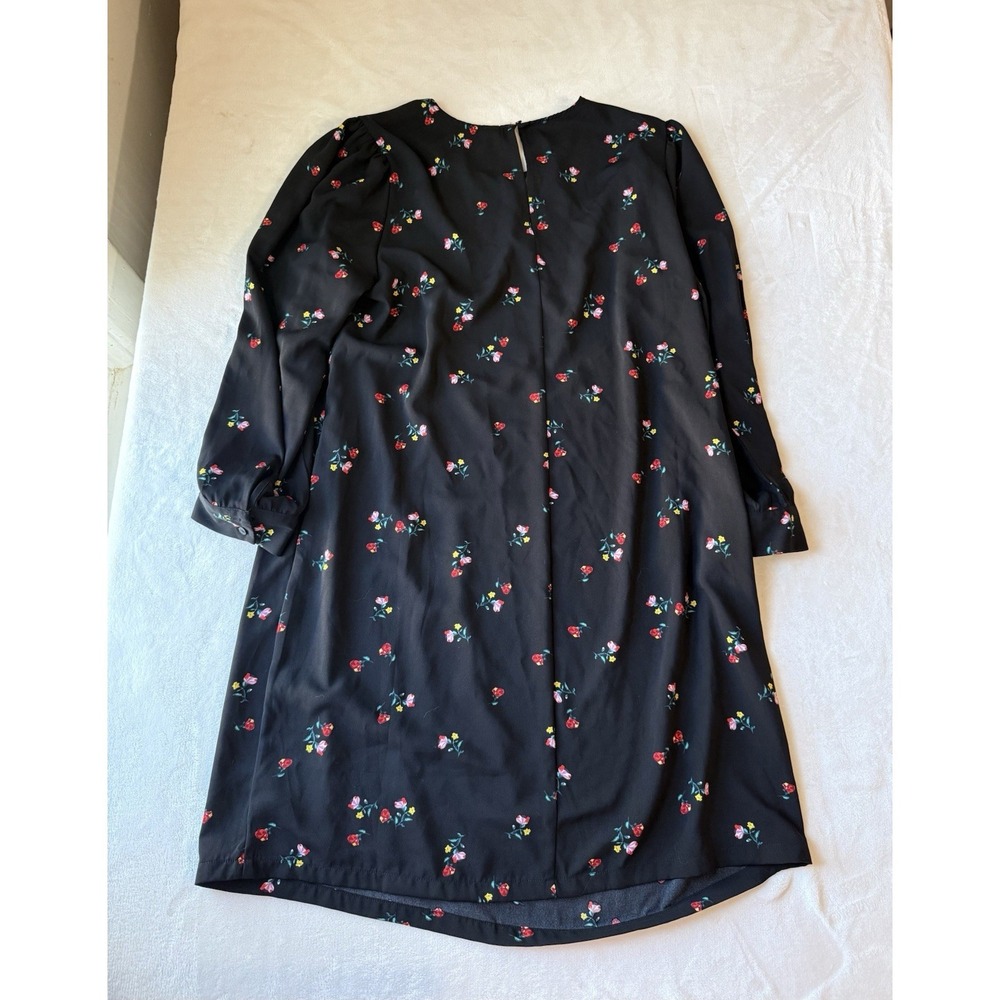 Old Navy black ditzy floral print Long Sleeve shift dress Size XL Spring Formal